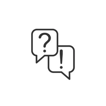 Question and answer icon in flat style. Dialog speech bubble vector illustrat Stock Illustration