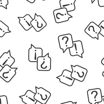 Question and answer icon in flat style. Dialog speech bubble vector illustrat Illustrazione stock