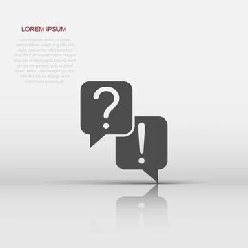 Question and answer icon in flat style. Dialog speech bubble vector illustr.. Stock Illustration