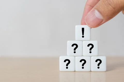 Question and answer with idea and intelligence Stock Photos