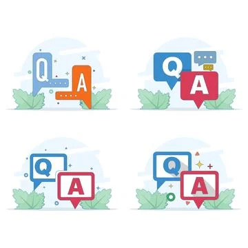 Question and answer illustration set Illustrazione stock