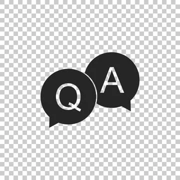 Question and Answer mark in speech bubble icon isolated on transparent Stock Illustration