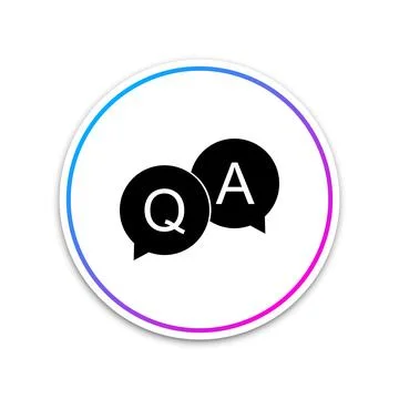 Question and Answer mark in speech bubble icon isolated on white background. Q Illustrazione stock