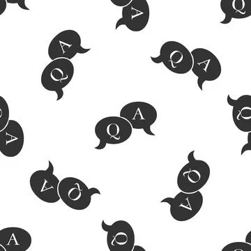 Question and Answer mark in speech bubble icon seamless pattern on white Illustrazione stock