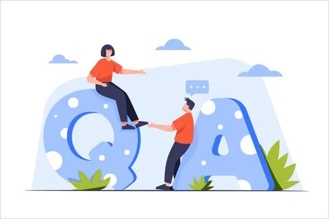 Question and Answer or FAQ frequently asked questions concepts in websites イラスト素材
