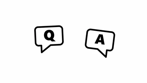 Question and answer speech bubble animation with minimalist icons. 4K Stock Footage 345495606