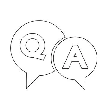 Question and Answer Speech Bubble icon Stock Illustration