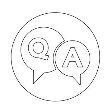 Question and Answer Speech Bubble icon Illustrazione stock