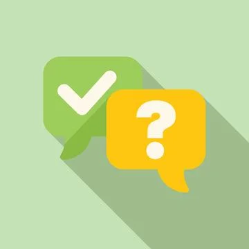 Question and answer speech bubbles showing yes or no, right or wrong, true or Stock Illustration