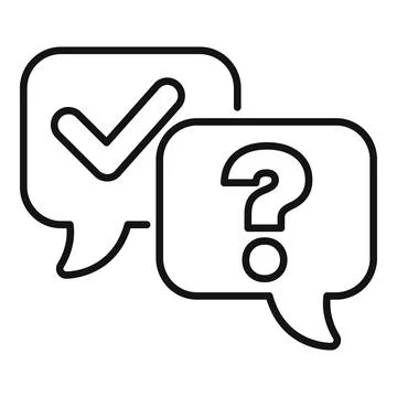 Question and answer speech bubbles showing solving problems Illustrazione stock