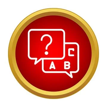Question and answer speech bubbles icon in round shape Illustrazione stock
