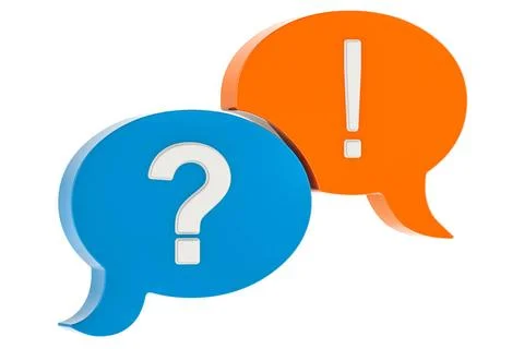 Question and Answer, Speech Bubbles. 3D rendering Question and Answer, Spe... Stock Photos