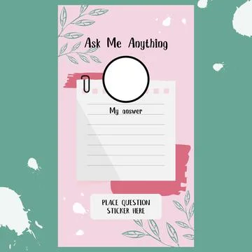 Question and answer story template design Stock Illustration