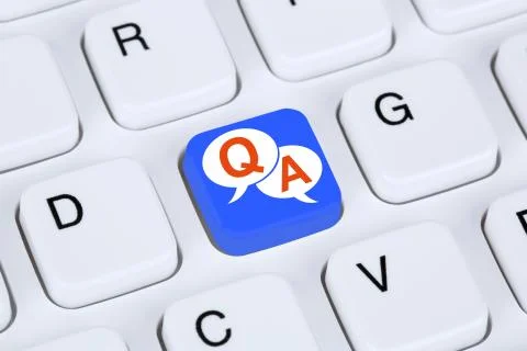 Question and answer support online help contact customer service Stock Illustration