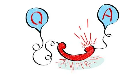 Question and answer vector illustration concept in doodle style Stock Illustration