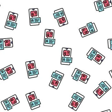 Question and answer vector seamless pattern Illustrazione stock