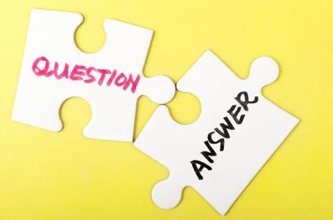 Question and answer words Stock Photos