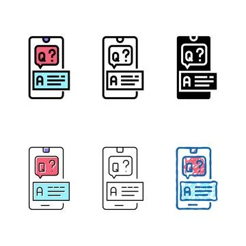 Question and designs answer color icon vector Illustrazione stock