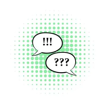 Question and exclamation marks icon, comics style Stock Illustration