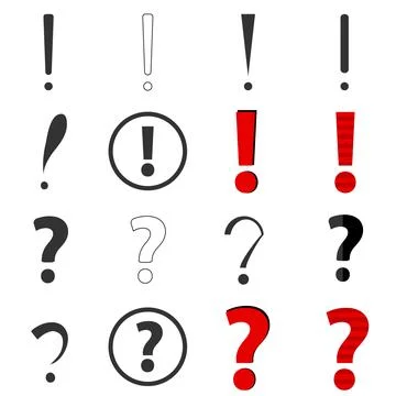 Question and exclamation marks Stock Illustration