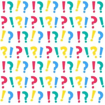 Question and exclamation marks seamless pattern Illustrazione stock