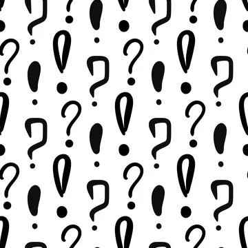 Question and exclamation marks seamless pattern 스톡 일러스트