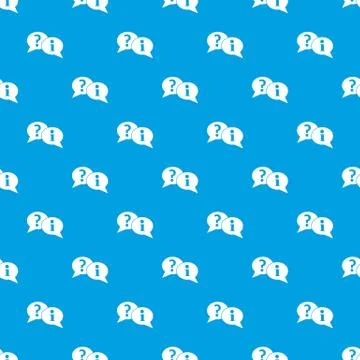 Question and exclamation speech bubbles pattern seamless blue Stock Illustration