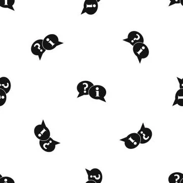 Question and exclamation speech bubbles pattern seamless black Illustrazione stock