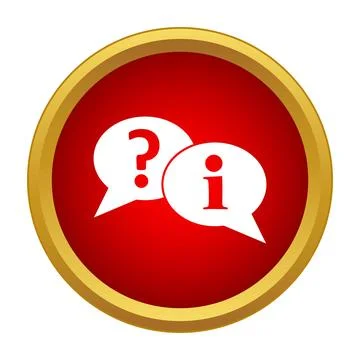 Question and information speech bubbles icon button Illustrazione stock
