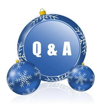 Question answer blue christmas balls icon Stock Illustration