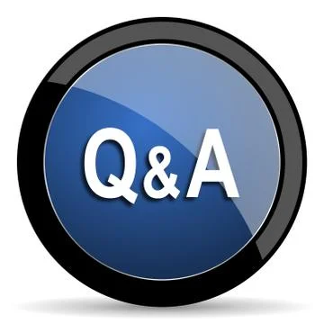 Question answer blue circle glossy web icon on white background, round button Stock Illustration