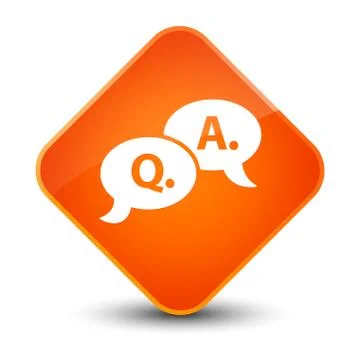 Question answer bubble icon elegant orange diamond button Stockillustratie