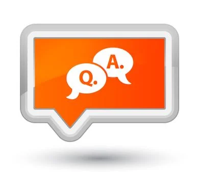 Question answer bubble icon prime orange banner button Illustrazione stock
