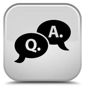Question answer bubble icon special white square button Stockillustratie