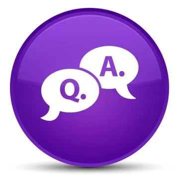 Question answer bubble icon special purple round button Stock Illustration