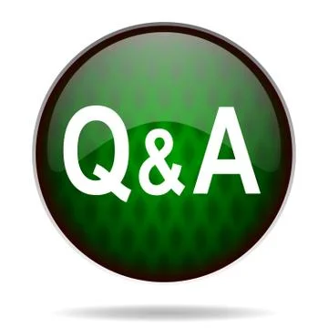 Question answer green internet icon. Stock Illustration