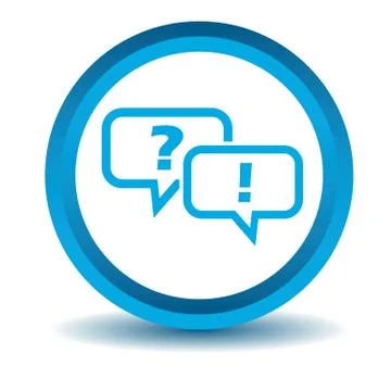 Question answer icon, blue, 3D Stock Illustration