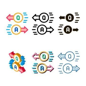 Question answer icon vector outline simplified 스톡 일러스트
