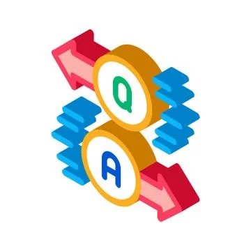 Question answer isometric icon vector illustration Stock Illustration