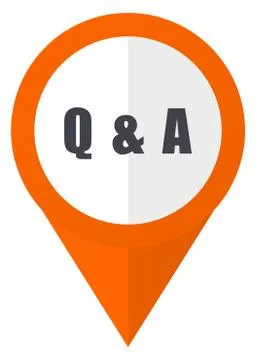 Question answer orange pointer vector icon in eps 10 isolated on white backgr Stock Illustration