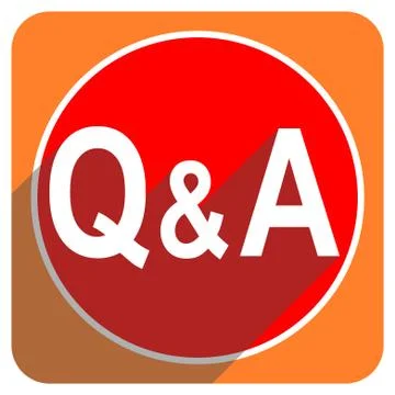 Question answer red flat icon isolated. Illustrazione stock