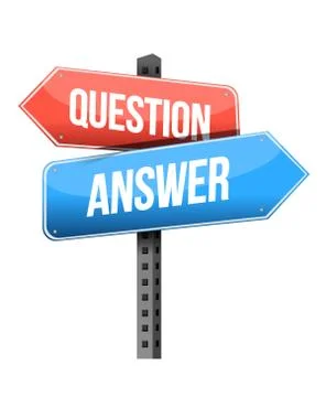 Question, answer road sign illustration design over a white background Stock Illustration