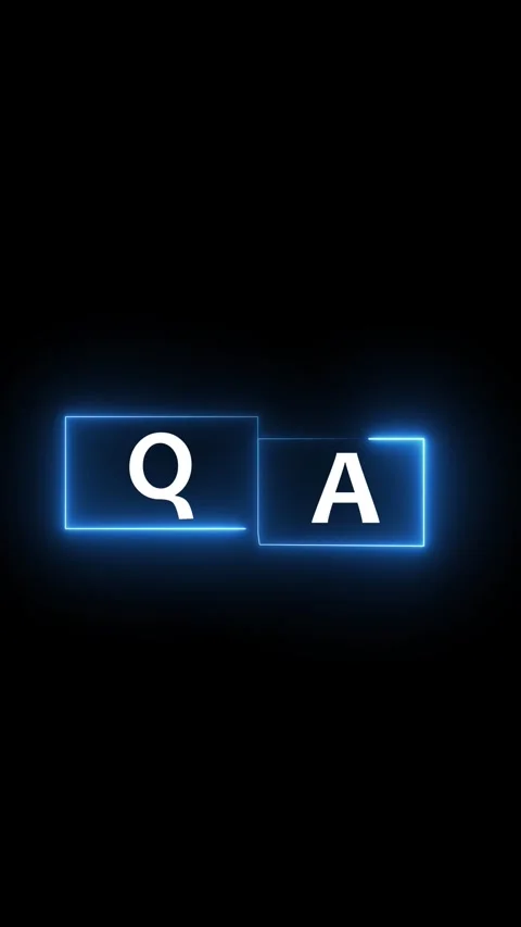 Question answer title vertical video with framed letters on dark background.. Stock Footage 344860801