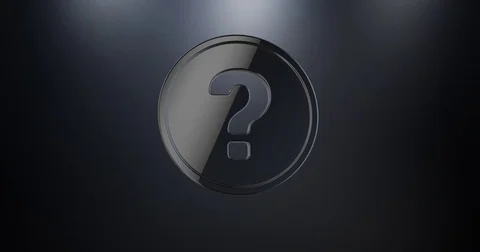 Question Badge Black 3d Icon Stock Footage 71352365