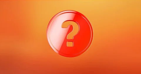 Question Badge Red 3d Icon Stock Footage 71352414
