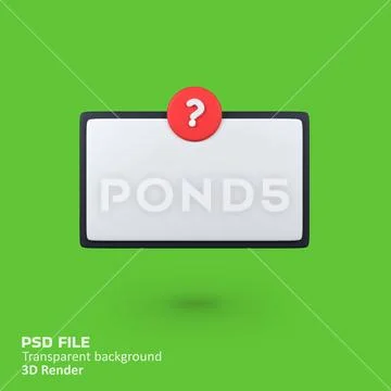Question bar isolated 3d render icon illustration PSD 模板