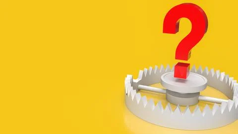 The Question on Bear trap for Business concept 3d rendering Stock-Illustration