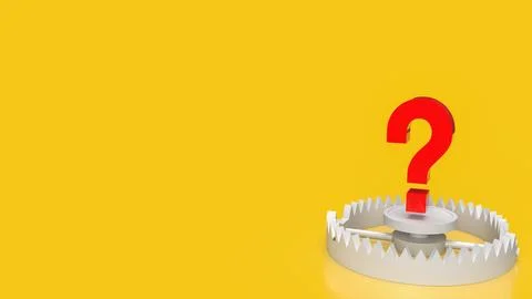 The Question on Bear trap for Business concept 3d rendering Stock Illustration