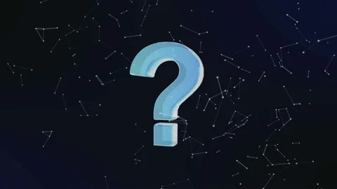 Question being formed by revolving particles. Futuristic structure of plexus Stock Footage 94034512