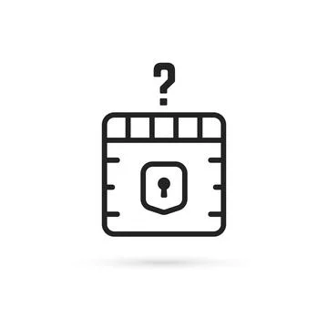 Question box black thin line icon Stock Illustration